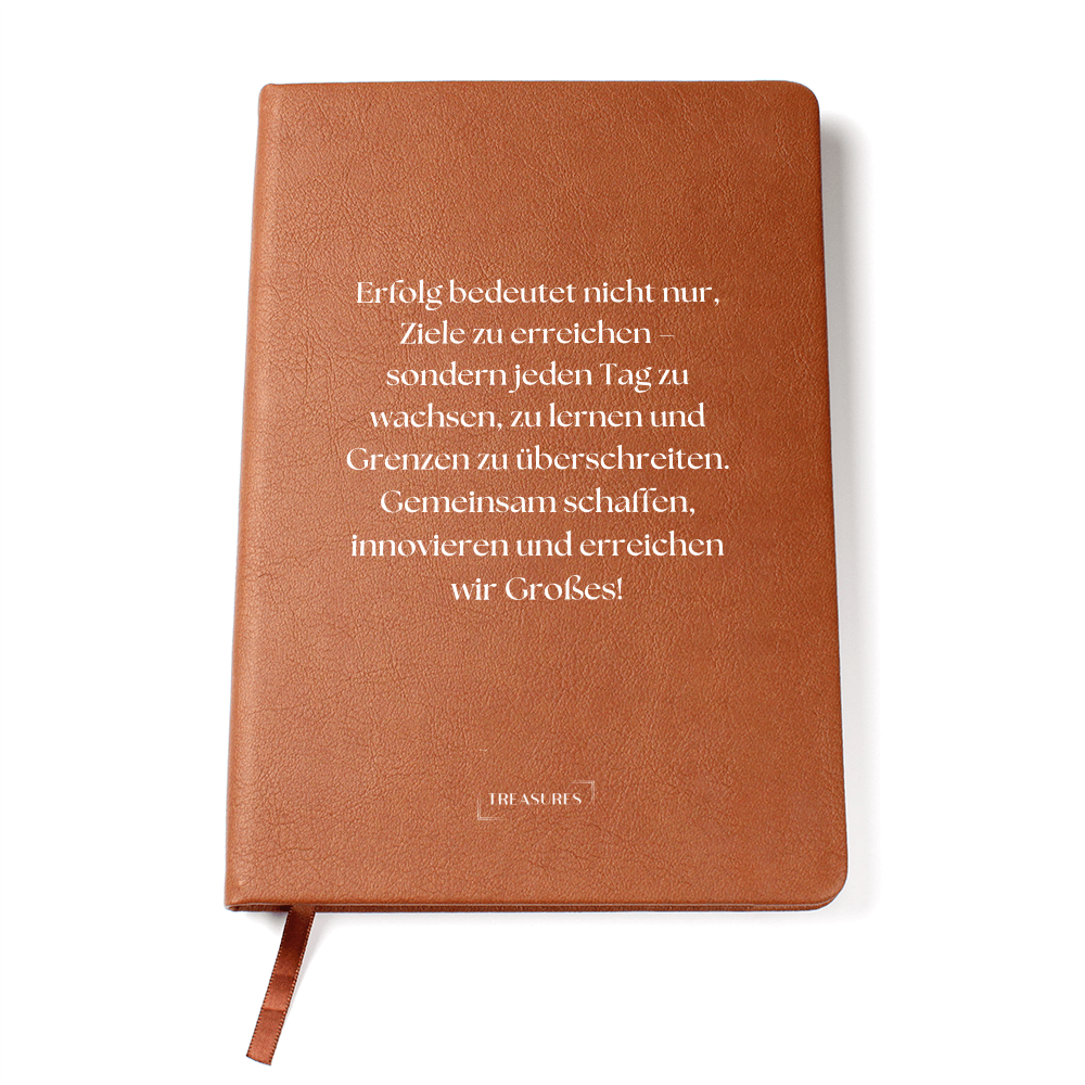 "Motivations-Notizbuch mit personalisierbarer Option, perfekt fĂŒr Mitarbeitergeschenke oder den persönlichen Erfolg."