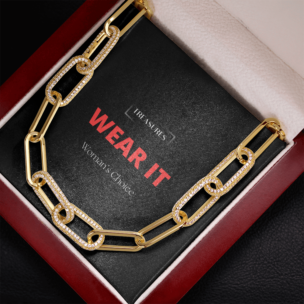 CZ Paperclip-Ketten-Halskette