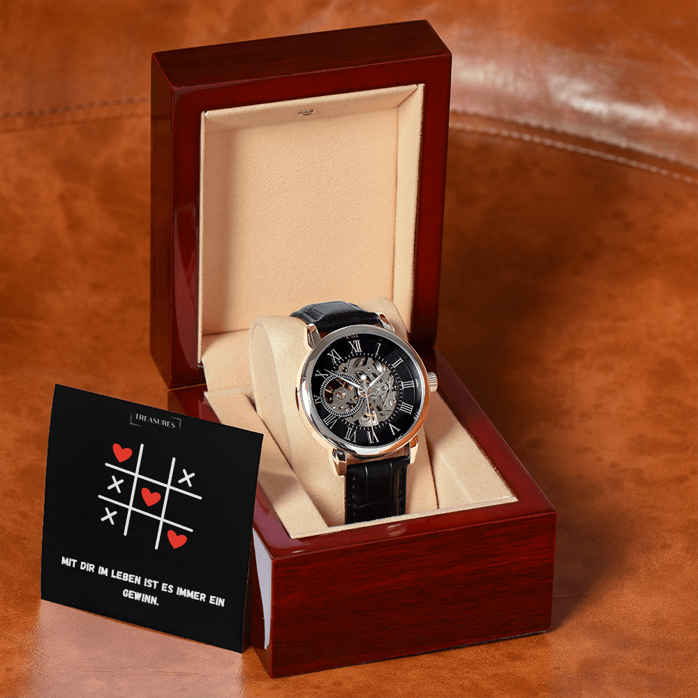 Mit Dir Gewonnen ⏱️ Timeless Elegance Skeleton Watch – Ein Liebesbeweis von ihr an ihn