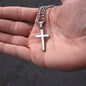 🕊️ Von Schwester an Bruder – Kubanische Kette mit Kunsthandwerker-Kreuz-Anhänger