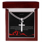 "Kubanische Kette mit Kunsthandwerker-Kreuz-Anhänger, personalisierbar, perfektes Geschenk von Schwester an Bruder."