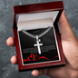🕊️ Von Schwester an Bruder – Kubanische Kette mit Kunsthandwerker-Kreuz-Anhänger