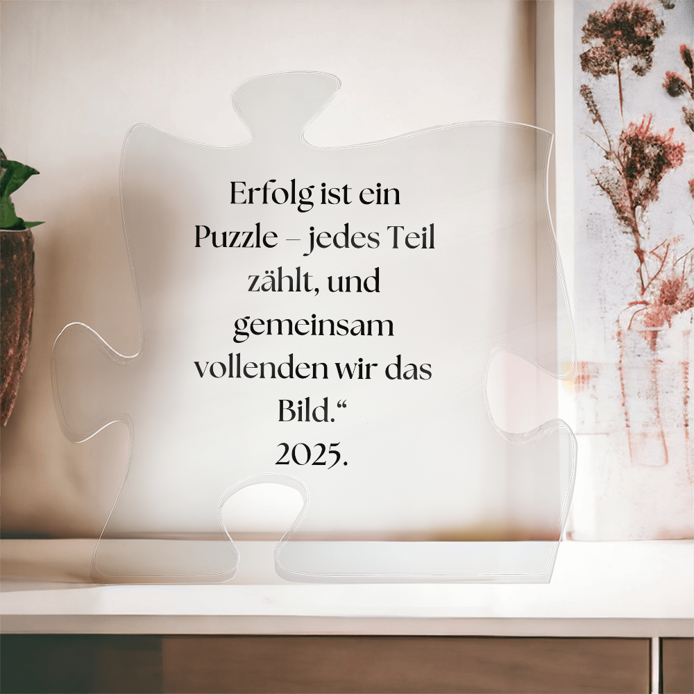 Puzzle-Plakette â Jedes StĂŒck zĂ€hlt, jeder Mitarbeiter macht den Unterschied