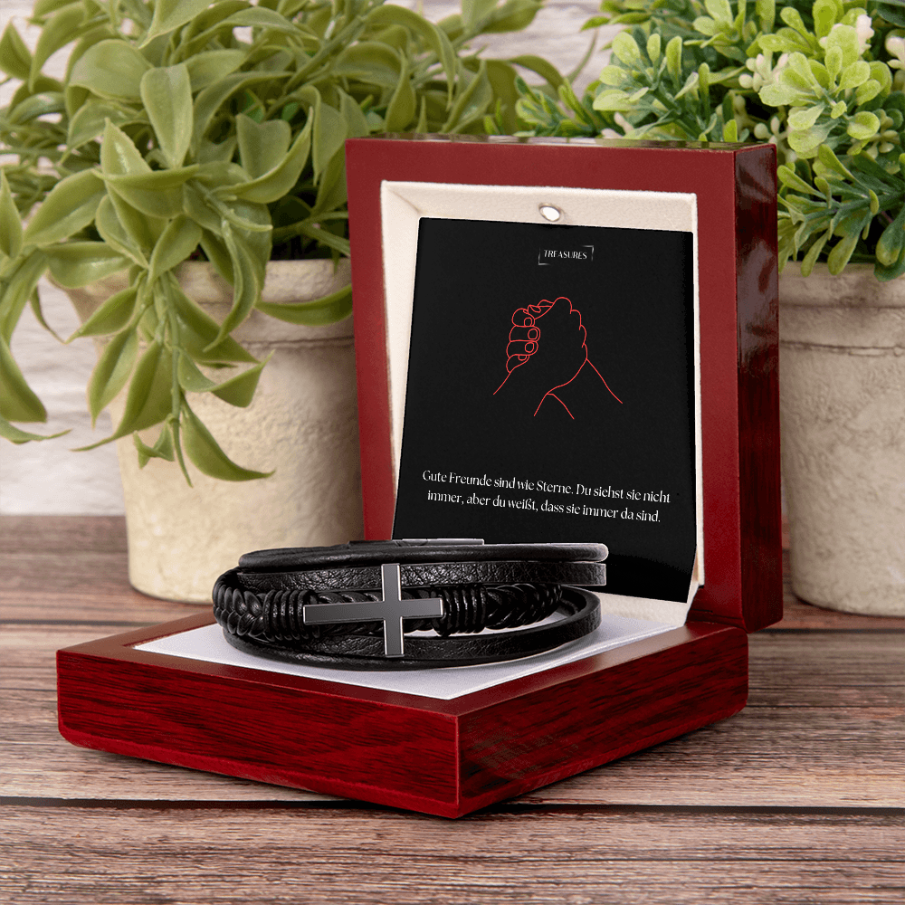 đ€ Beste Freund âBest Friends Foreverâ Lederarmband mit Kreuz