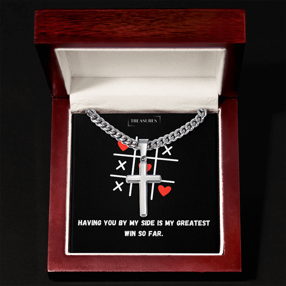 ✝️ Artisan cross necklace with Cuban link chain – A gift for real values