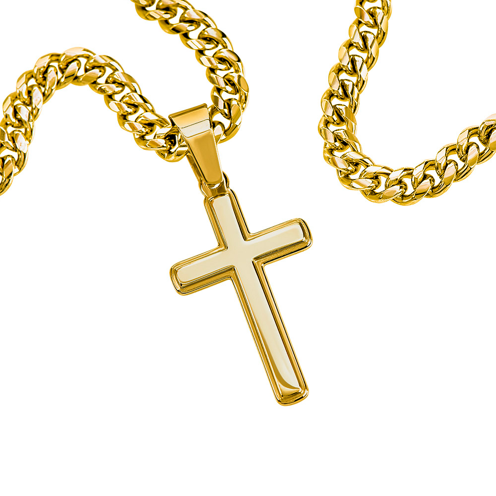 ✝️ Artisan Kreuzkette mit Cuban Link Chain – Ein Geschenk für echte Werte