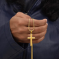 ✨ Artisan-Kreuzkette ✝️ – Stilvoller Glaube, zeitlose Eleganz mit Gravur