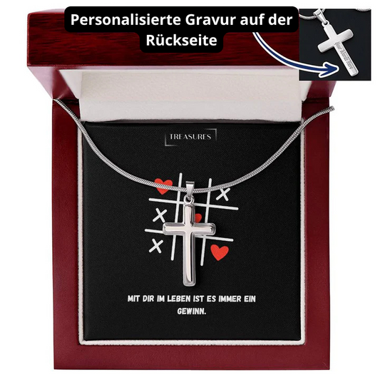 ✨ Artisan-Kreuzkette ✝️ – Stilvoller Glaube, zeitlose Eleganz mit Gravur