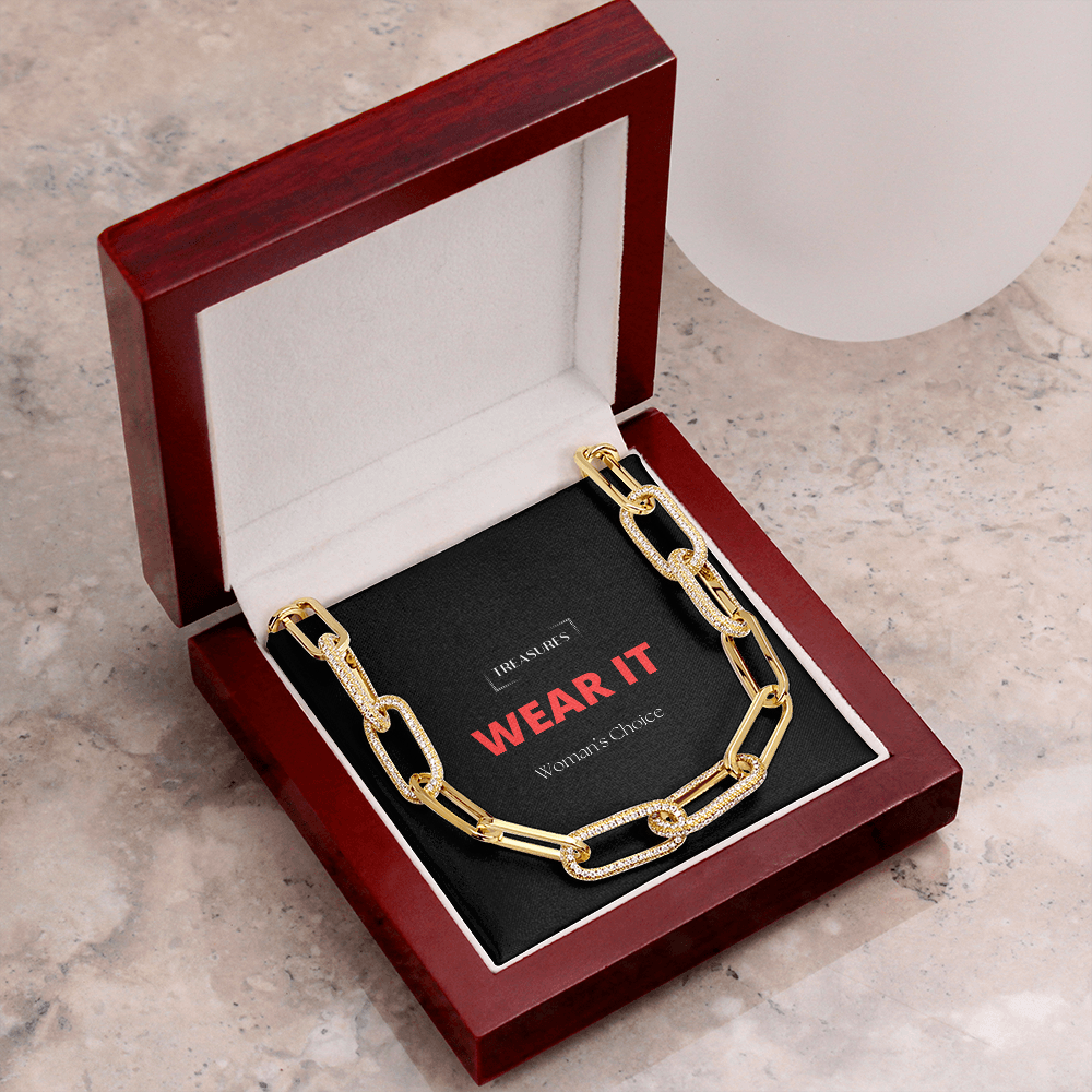 CZ Paperclip-Ketten-Halskette