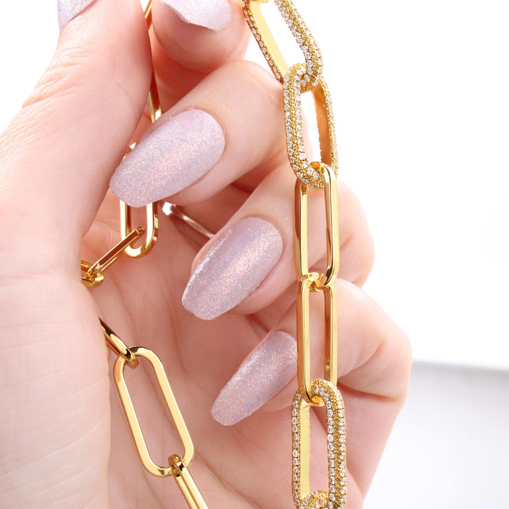 CZ Paperclip-Ketten-Halskette