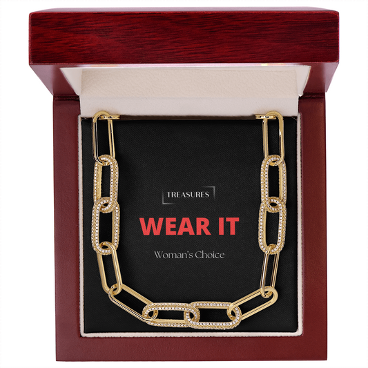 CZ Paperclip-Ketten-Halskette