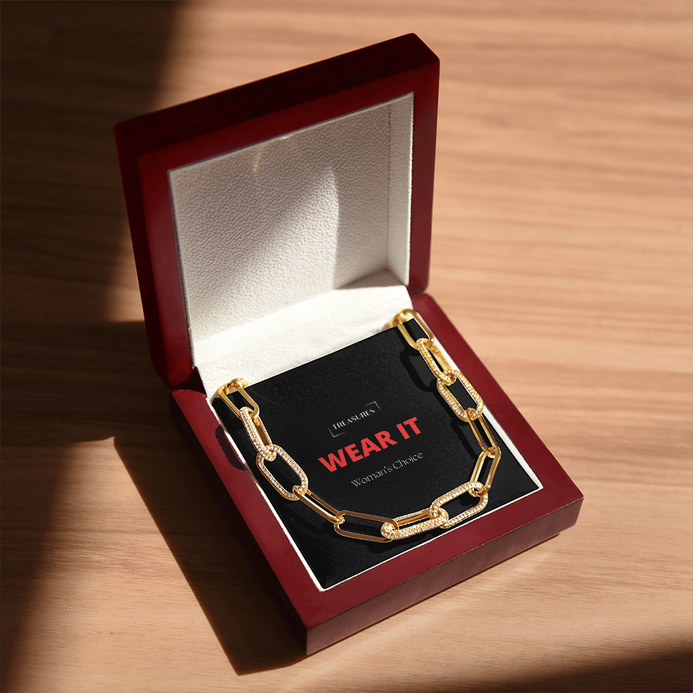 CZ Paperclip-Ketten-Halskette