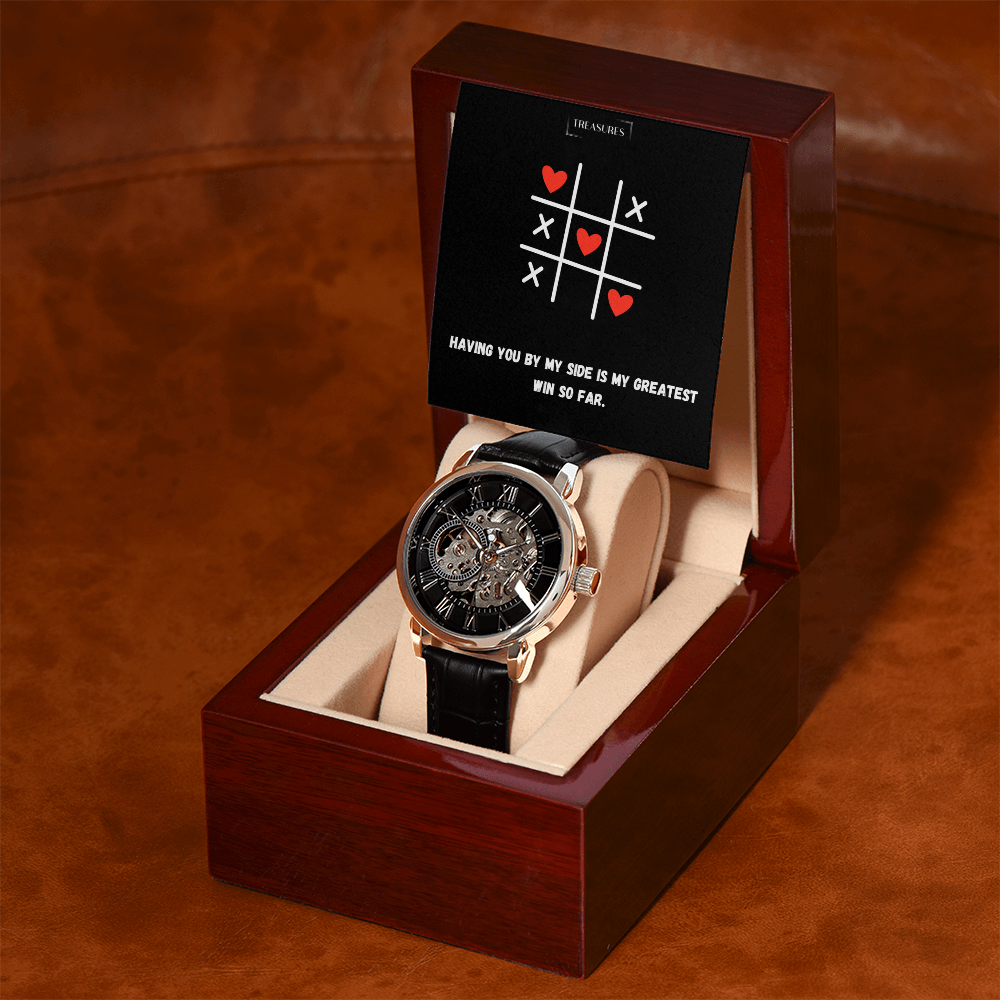 Won with you - Timeless Elegance Skeleton Watch – A token of love from her to him