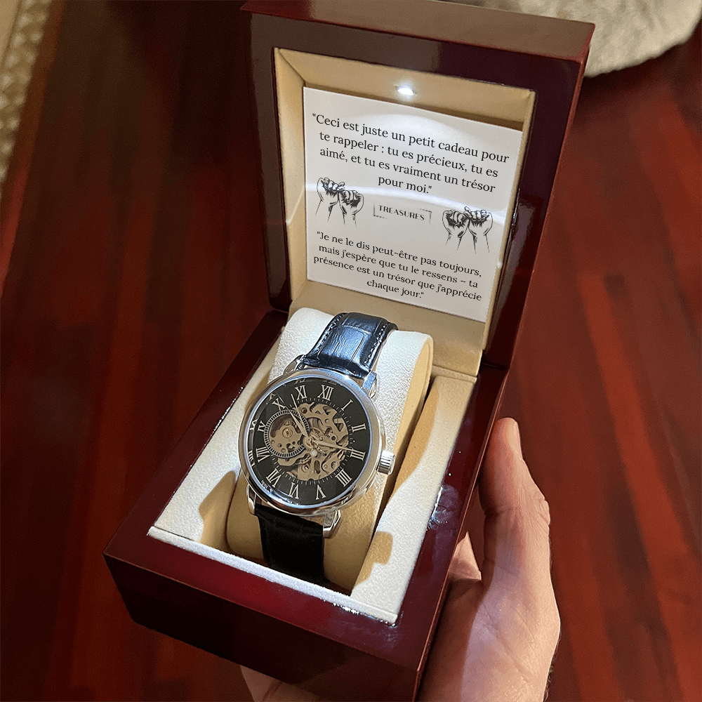 Timeless Elegance Skeleton Watch – un cadeau qui vient du cœur