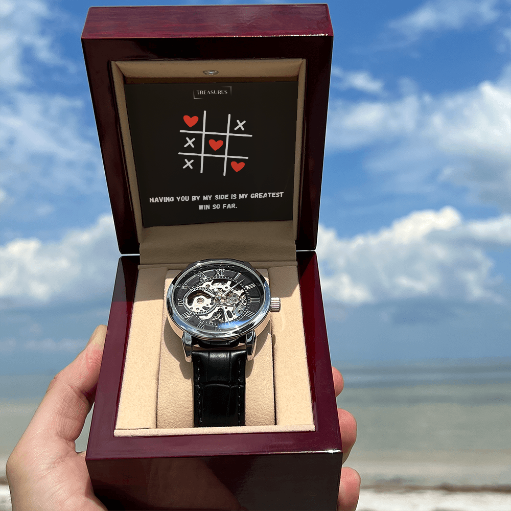 Won with you - Timeless Elegance Skeleton Watch – A token of love from her to him