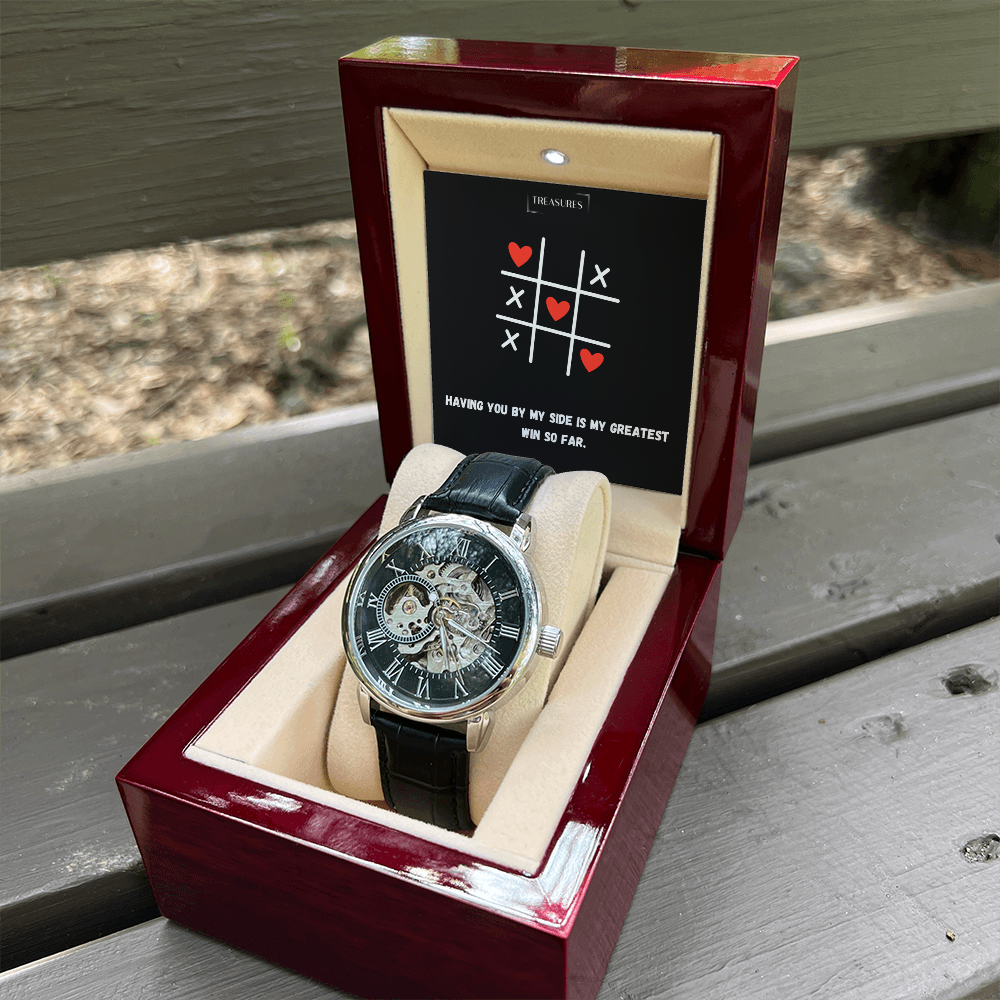 Won with you - Timeless Elegance Skeleton Watch – A token of love from her to him