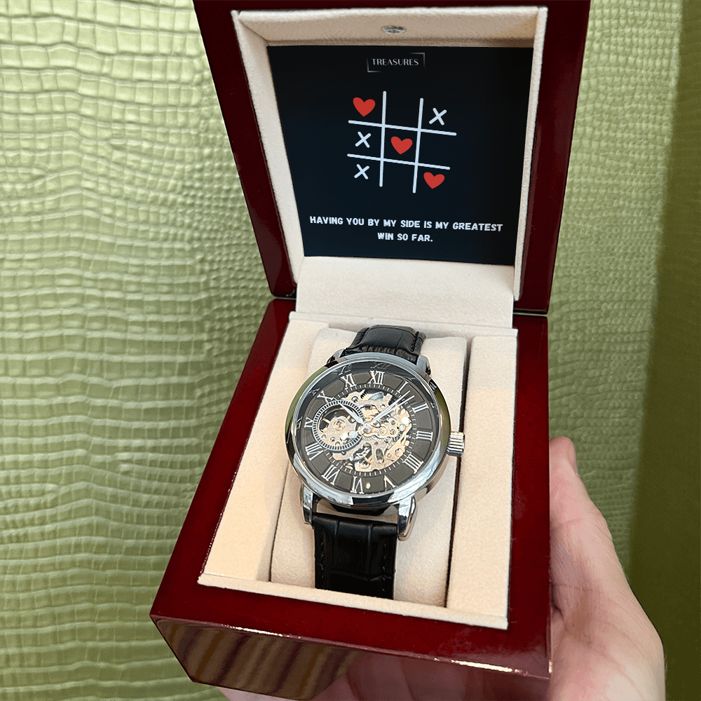 Won with you - Timeless Elegance Skeleton Watch – A token of love from her to him