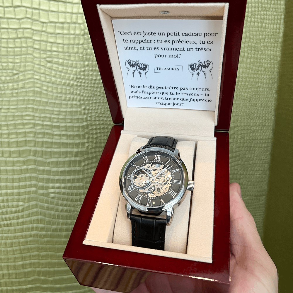 Timeless Elegance Skeleton Watch – un cadeau qui vient du cœur