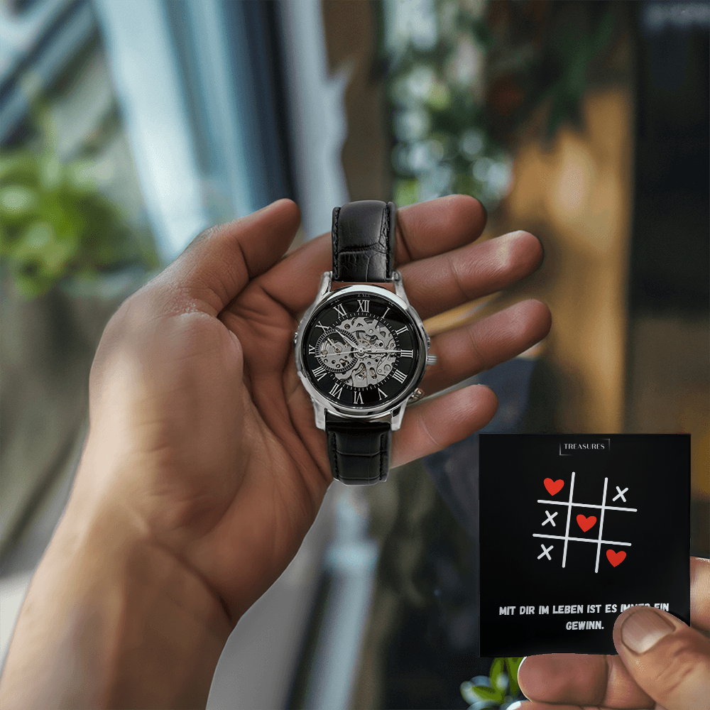 Mit Dir Gewonnen ⏱️ Timeless Elegance Skeleton Watch – Ein Liebesbeweis von ihr an ihn