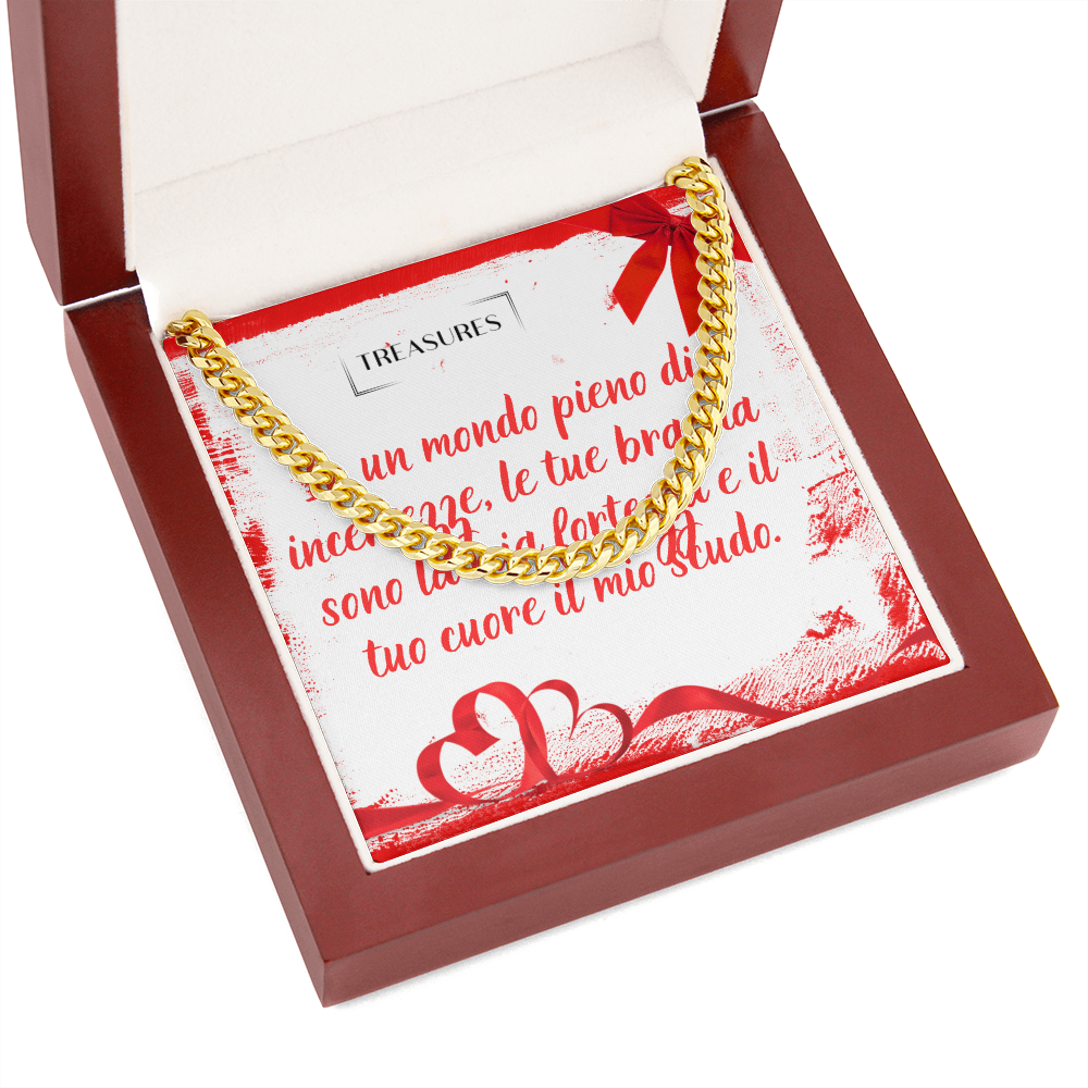 Collana Cuban Link in acciaio inox lucido o oro giallo 14K, lunghezza regolabile, 5 mm di larghezza, gioiello classico per lui e per lei, confezione regalo, treasures.ch
