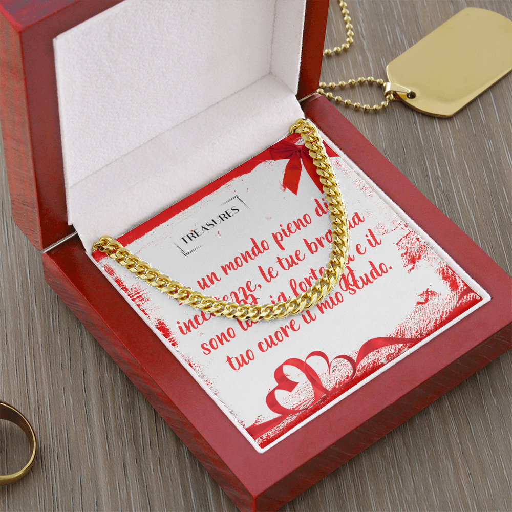 Collana Cuban Link in acciaio inox lucido o oro giallo 14K, lunghezza regolabile, 5 mm di larghezza, gioiello classico per lui e per lei, confezione regalo, treasures.ch
