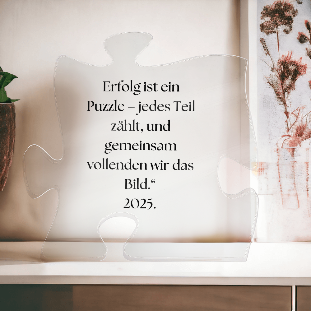 Puzzle-Plakette – Jedes Stück zählt, jeder Mitarbeiter macht den Unterschied