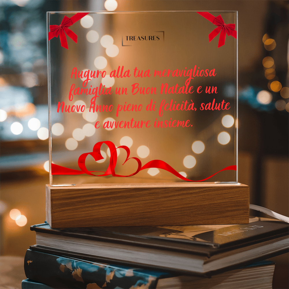 🎄 Targa Quadrata in Acrilico Stampato – Un'Indimenticabile Accoglienza Natalizia