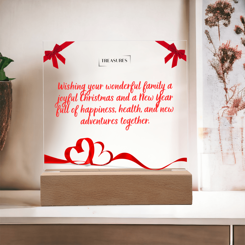 🎄 Printed Square Acrylic Plaque – A Memorable Christmas Welcome