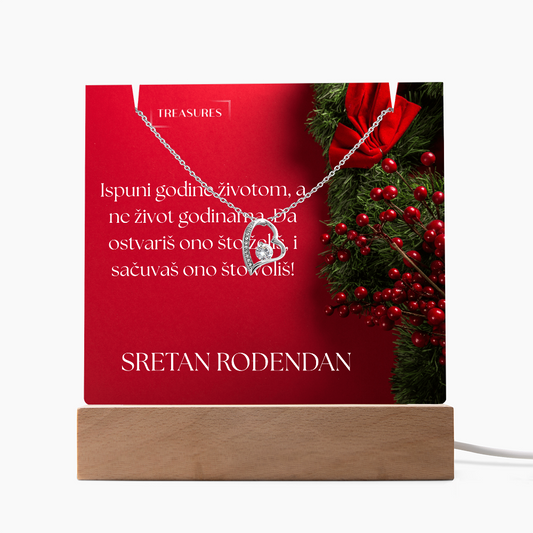 Keepsake Acrylic Bundle s LED postoljem i Forever Love ogrlicom