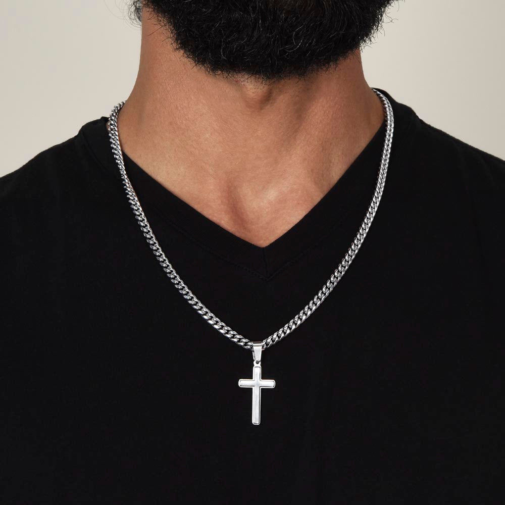 ✝️ Artisan Kreuzkette mit Cuban Link Chain – Ein Geschenk für echte Werte