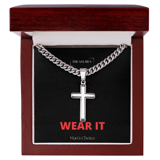 Artisan Kreuz Mit Cuban Link Kette