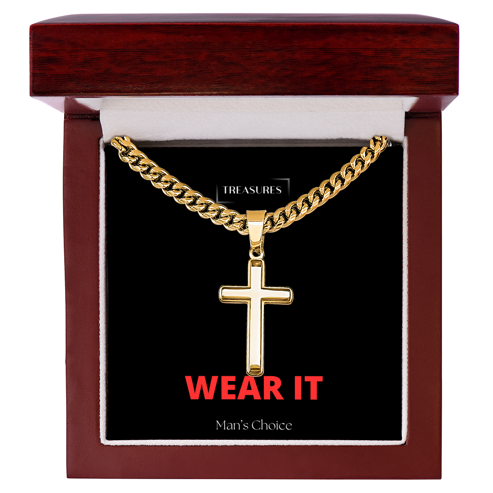 Artisan Kreuz Mit Cuban Link Kette