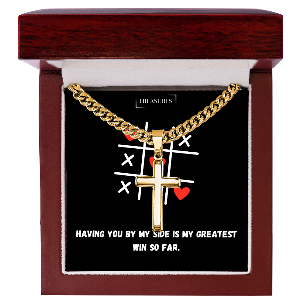 ✝️ Artisan cross necklace with Cuban link chain – A gift for real values