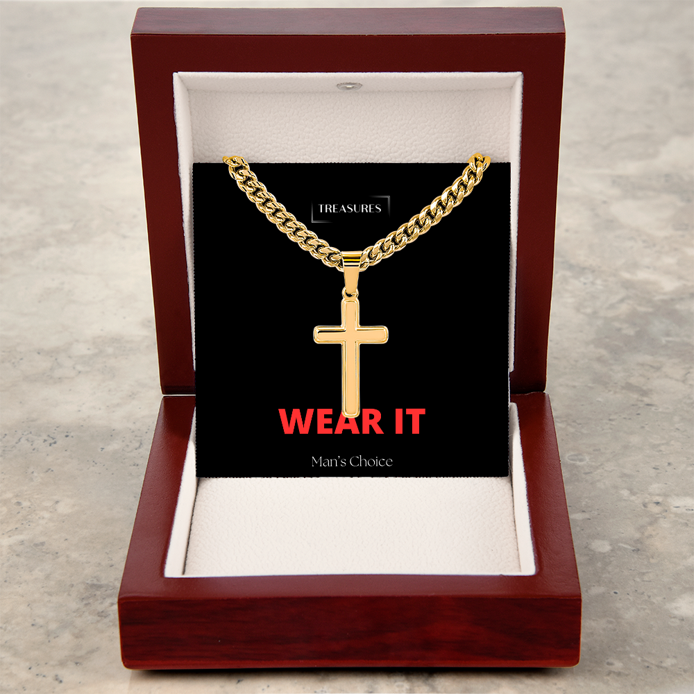 Artisan Kreuz Mit Cuban Link Kette