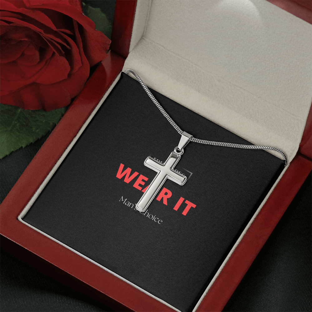 Artisan-Kreuz-Halskette mit Schlangen-Kette