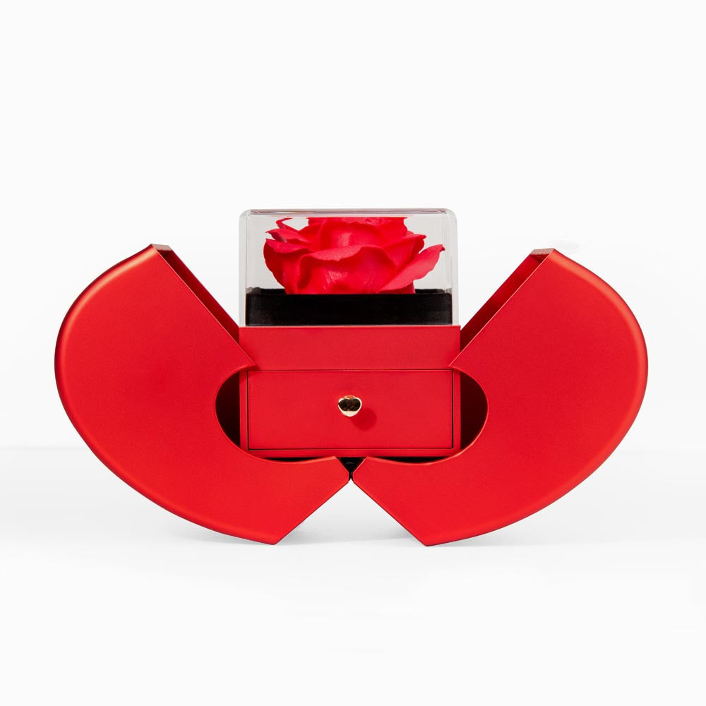 Forever Love Halskette mit roter Herz-Rosenbox