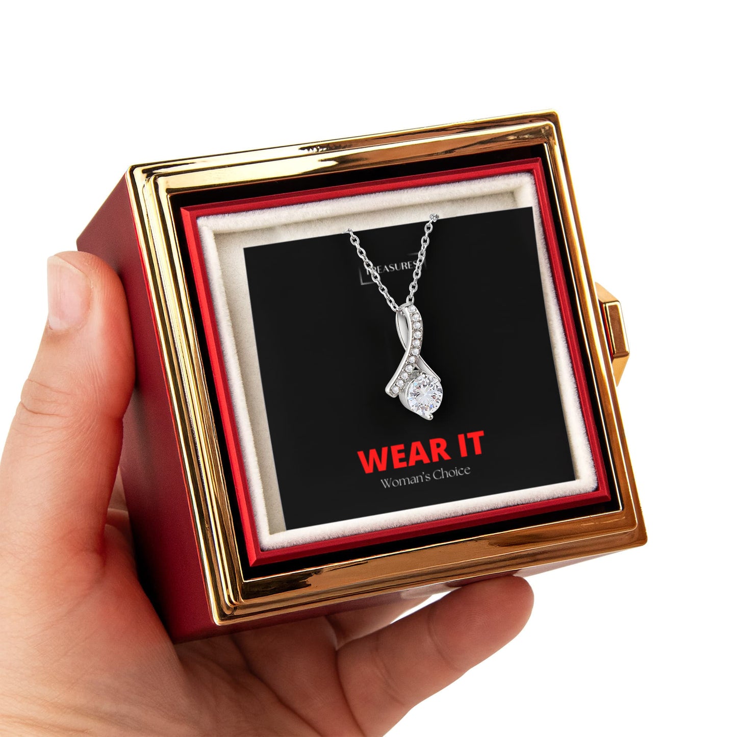 Alluring Beauty Halskette mit drehbarer Rosen-Box