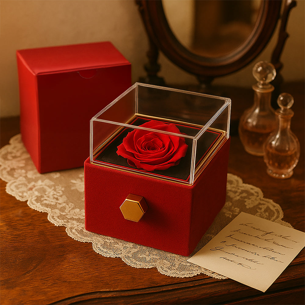 Alluring Beauty Halskette mit drehbarer Rosen-Box