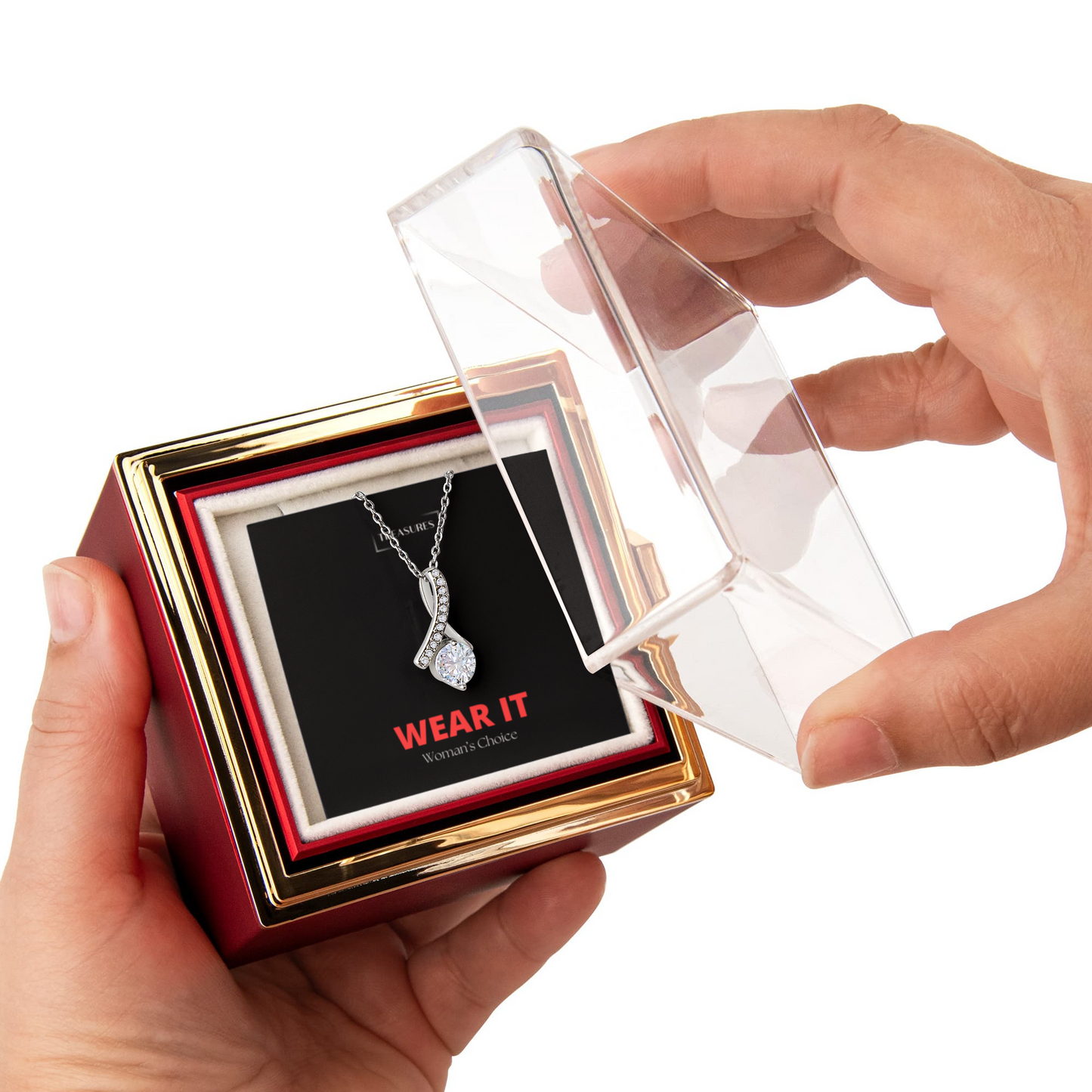 Alluring Beauty Halskette mit drehbarer Rosen-Box