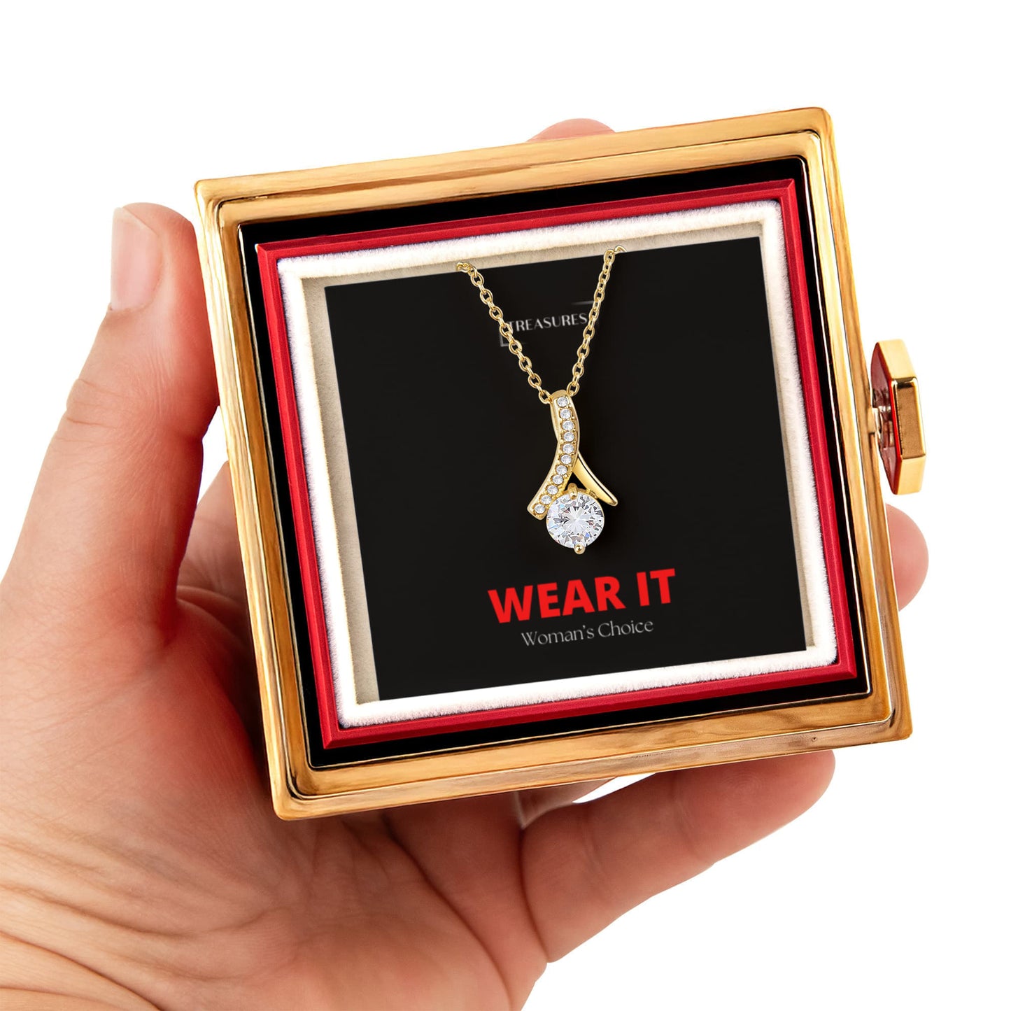 Alluring Beauty Halskette mit drehbarer Rosen-Box