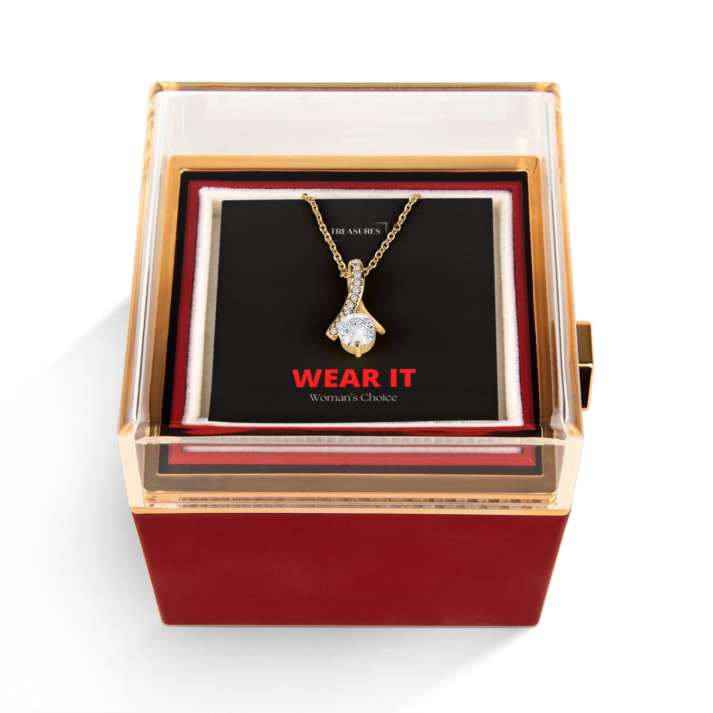 Alluring Beauty Halskette mit drehbarer Rosen-Box