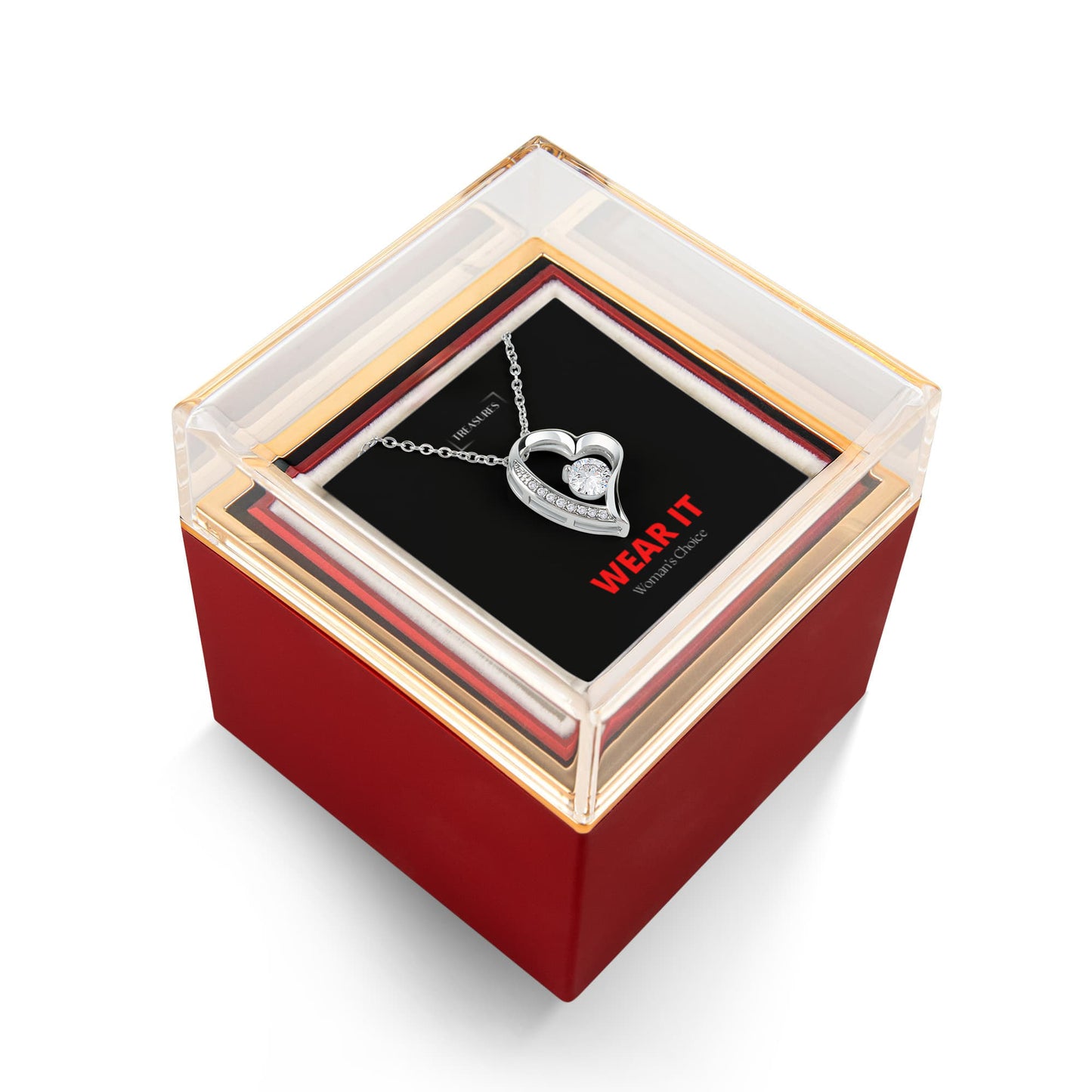 Forever Love Halskette mit drehbarer Rosen-Box