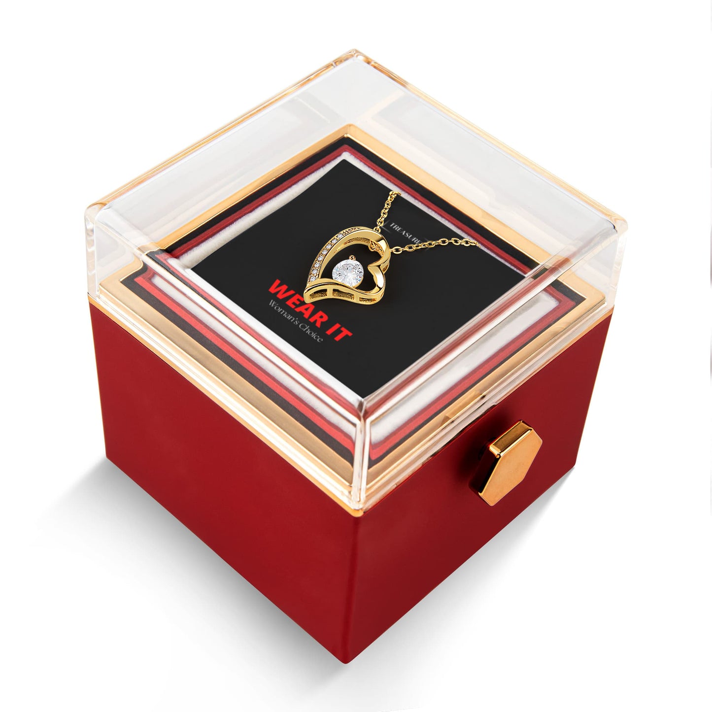 Forever Love Halskette mit drehbarer Rosen-Box